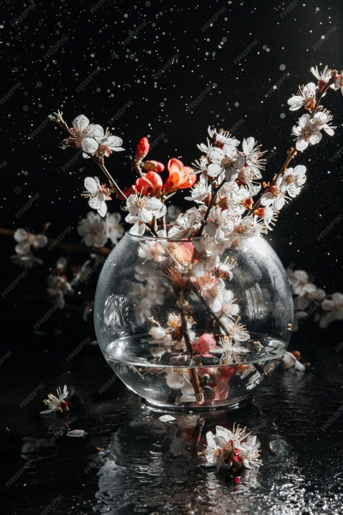 spring-flowers-vase-dark-background-raindrops_350891-410